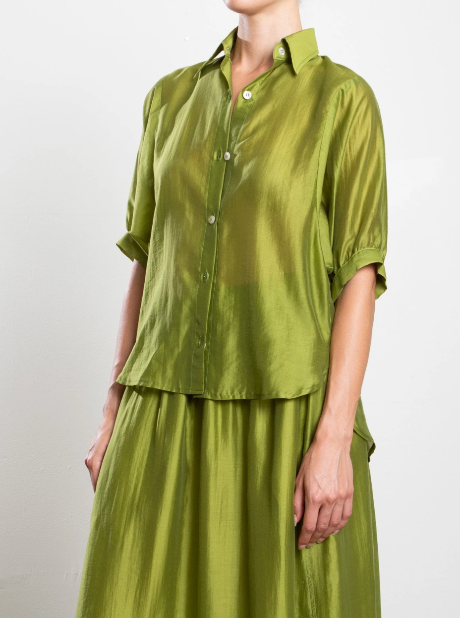 The Pharaoh Claude Shirt in Gossamer Lime | Shop Eleanor