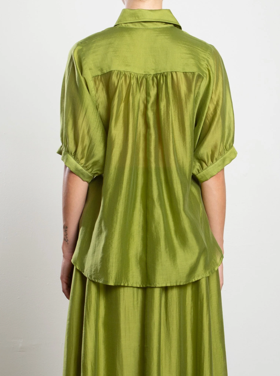 The Pharaoh Claude Shirt in Gossamer Lime | Shop Eleanor