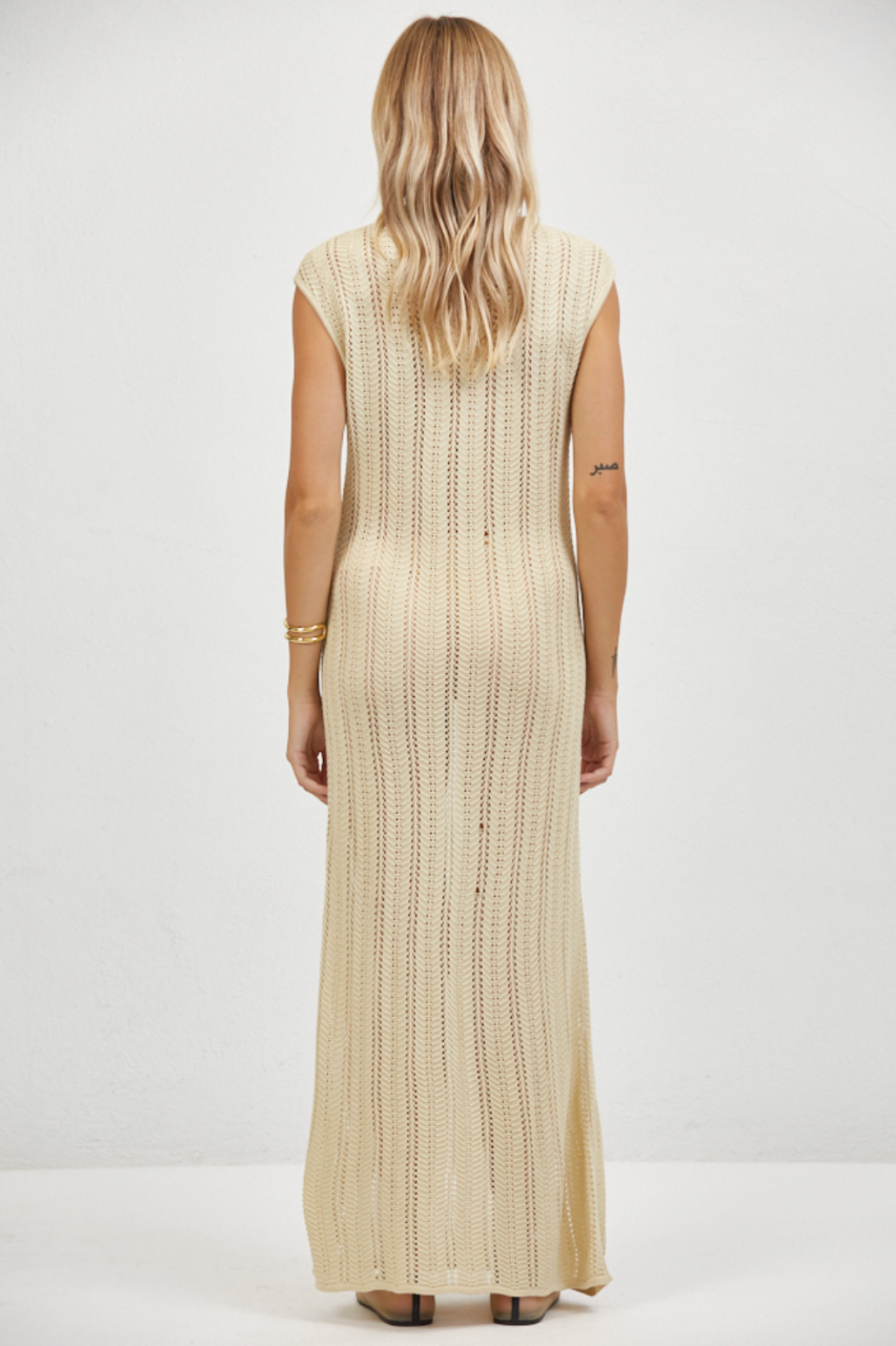 A.REN Kendall Crochet Knit Dress in Natural | Shop Eleanor