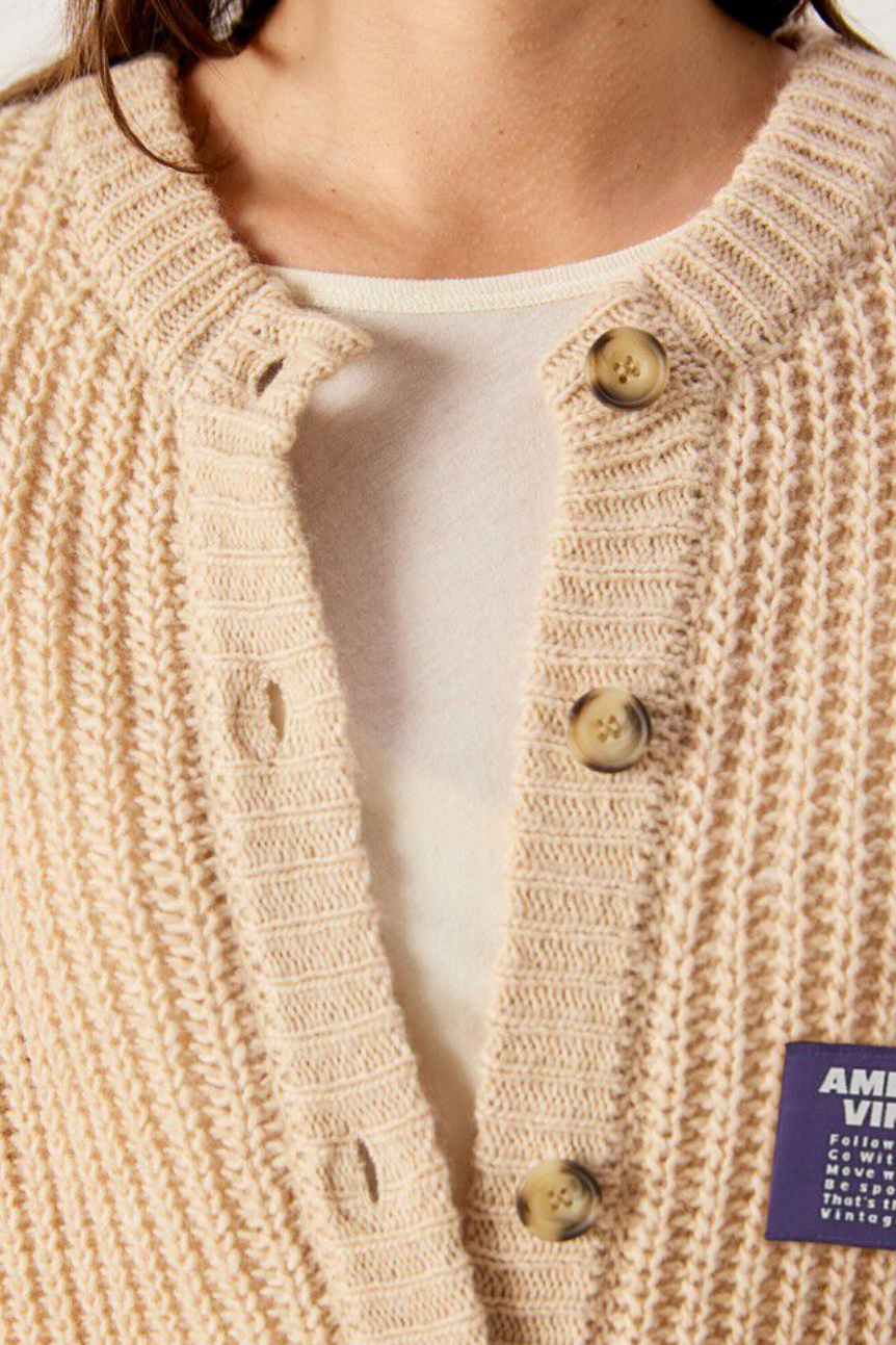 The American Vintage Women's Cyro Cardigan in Beige | Shop Eleanor