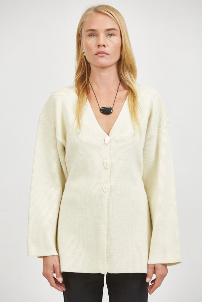 The A. Ren Olivie Cardigan in Cream | Shop Eleanor