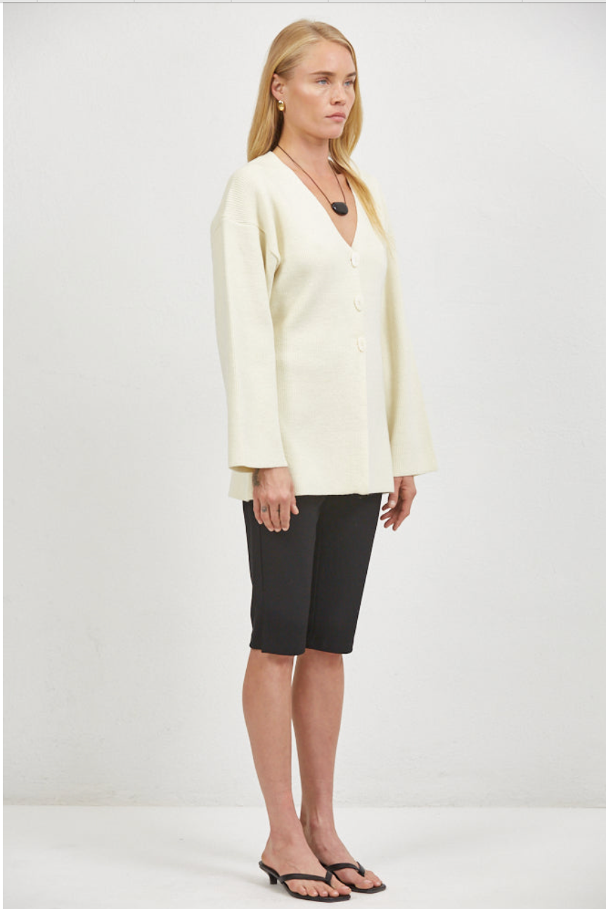 The A. Ren Olivie Cardigan in Cream | Shop Eleanor