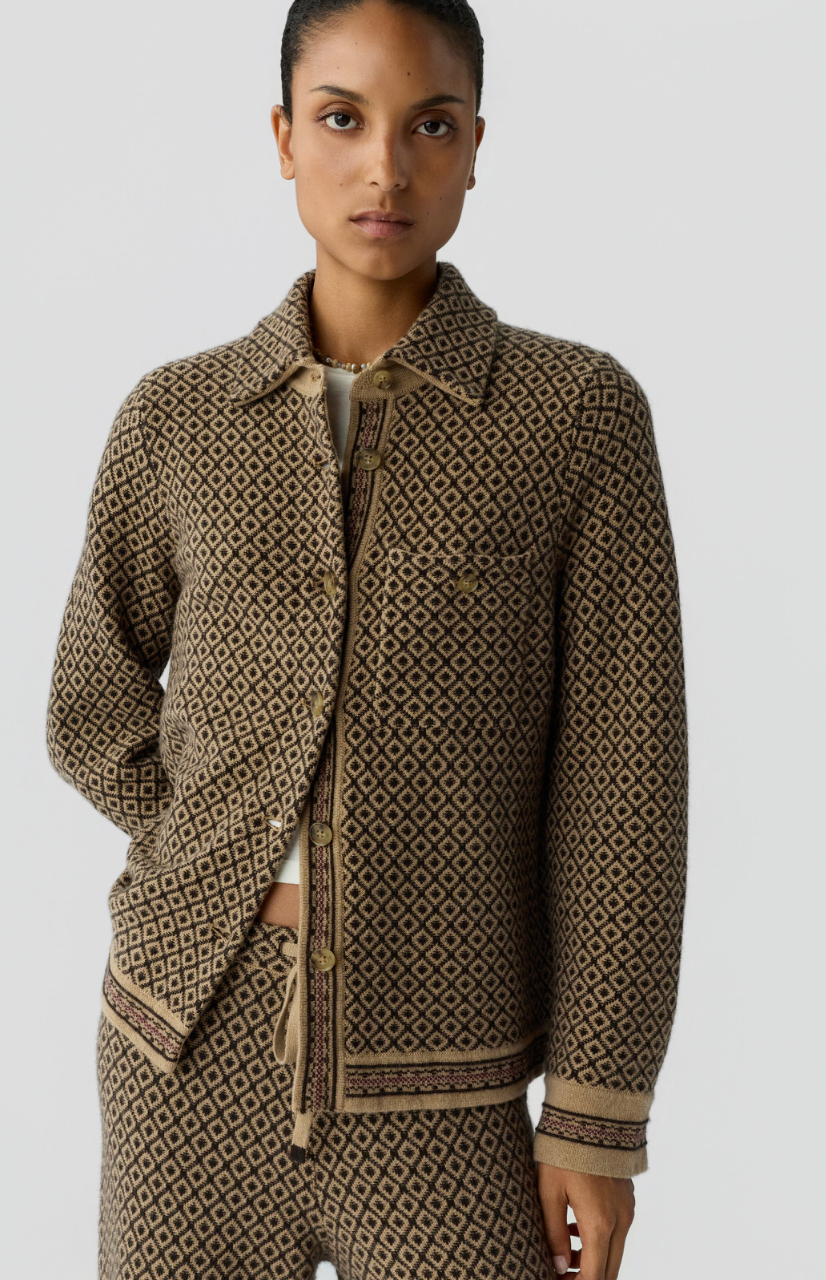Guest in Residence Dylan Marquise Shirt in Burnt Cocoa Combo | Shop Eleanor