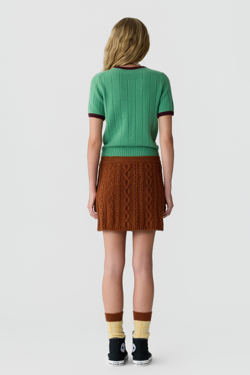 The Guest in Residence Rib Ringer Tee in Highland Fig | Shop Eleanor