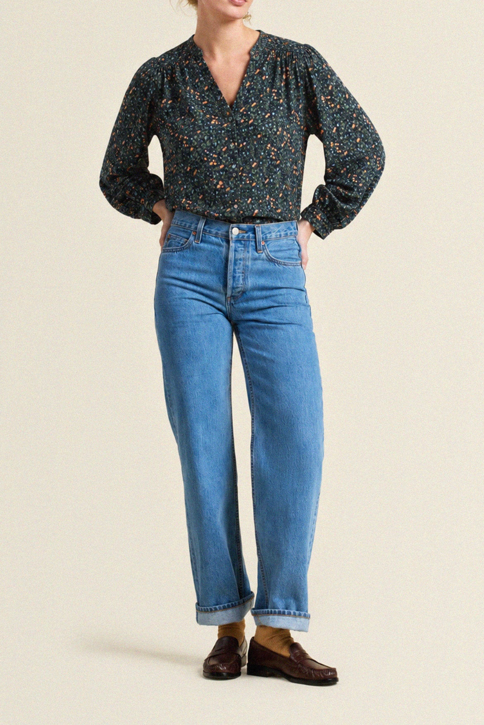 Pauline Blouse Marin Ditsy from TROVATA | Shop Eleanor