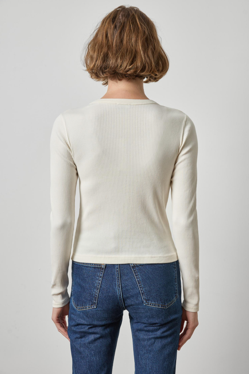 Button Front Ribbed Cardi in Rope from Lilla P | Shop Eleanor
