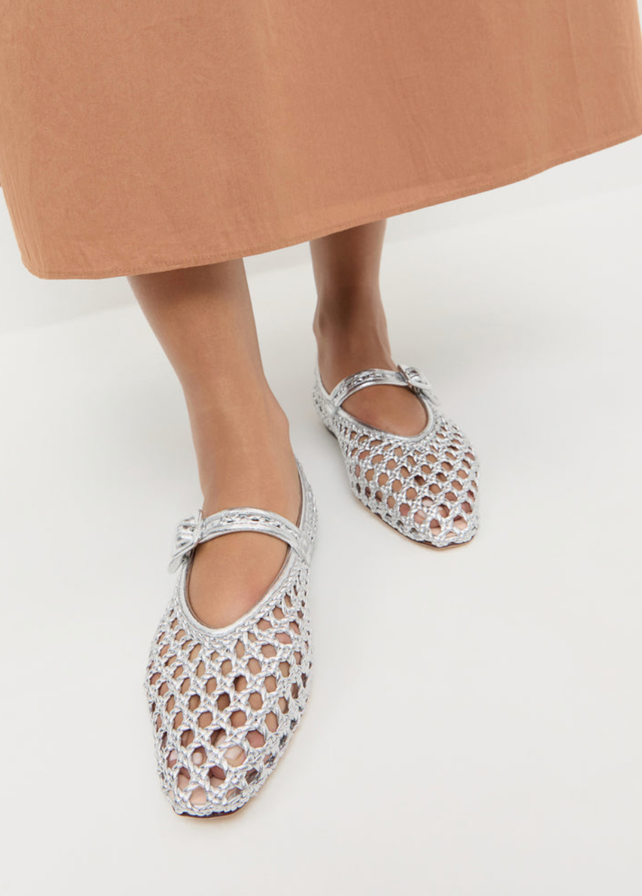 Loeffler Randall Junia Silver Mary Jane Flat | Shop Eleanor