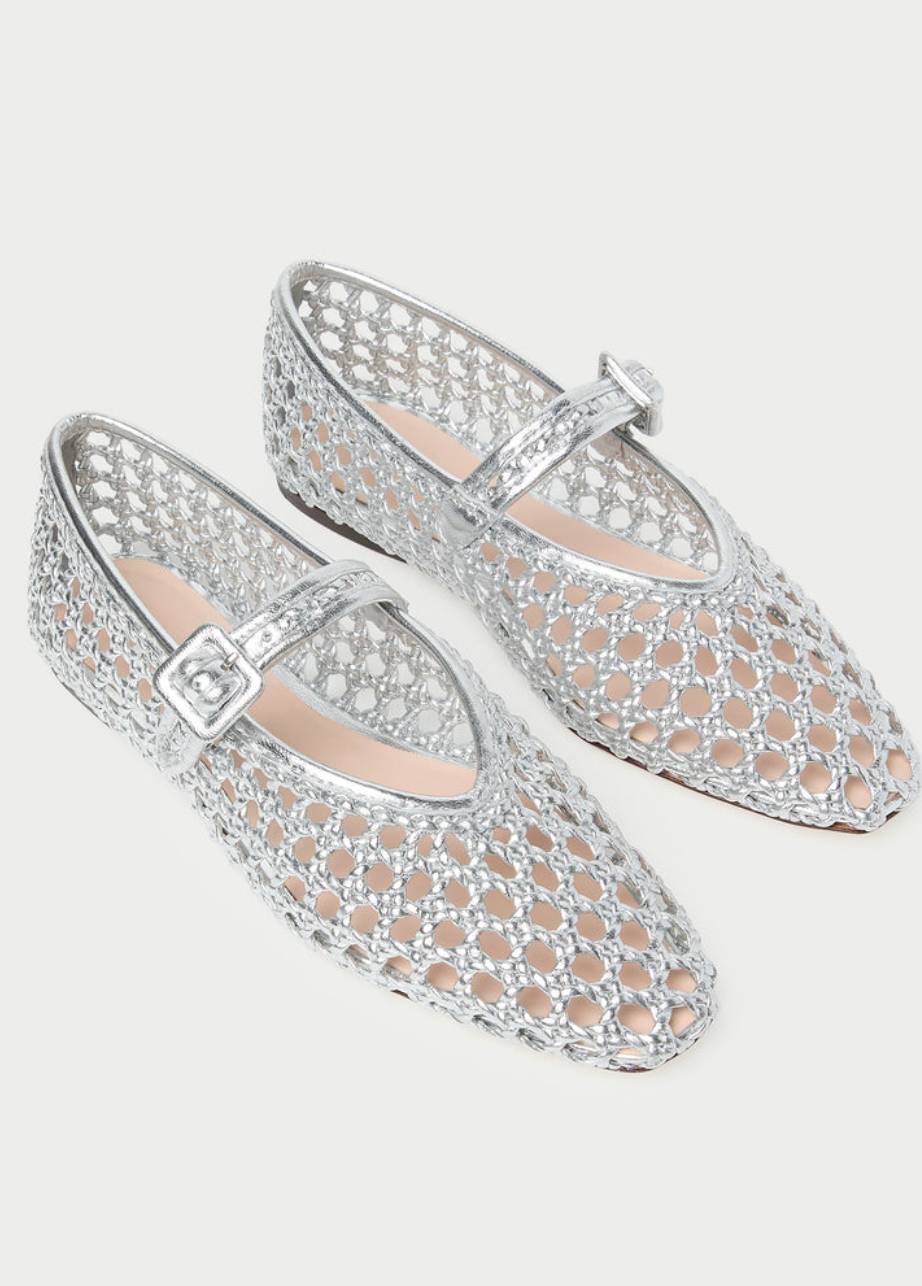 Loeffler Randall Junia Silver Mary Jane Flat | Shop Eleanor