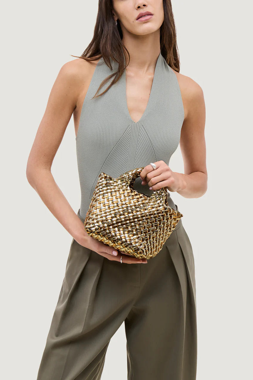 Naghedi St. Barths Petit Tote Double Weave in Metallic | Shop Eleanor