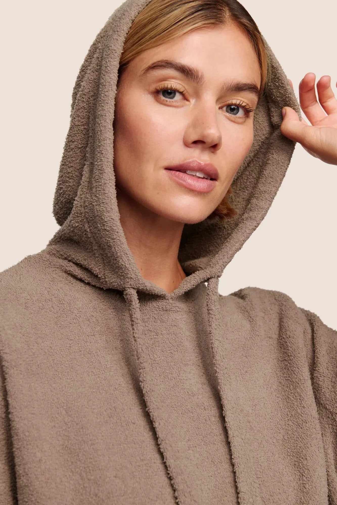 Eberjey Recycled Boucle Hoodie in Deep Taupe | Shop Eleanor - Women's Elevated Loungewear