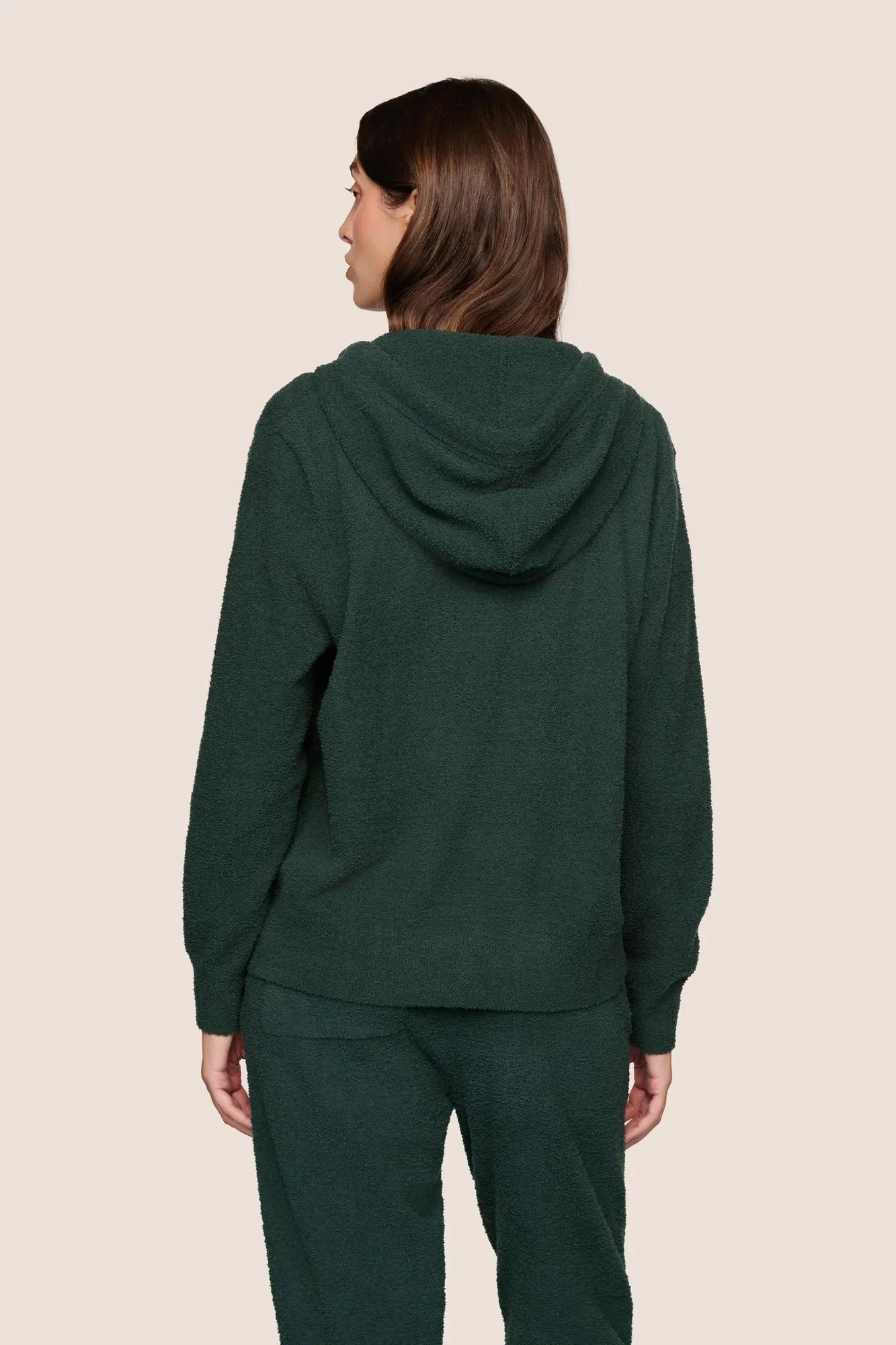 Eberjey Recycled Boucle Hoodie Loungewear Set in Pine Green | Shop Eleanor - Women's Online Apparel Boutique
