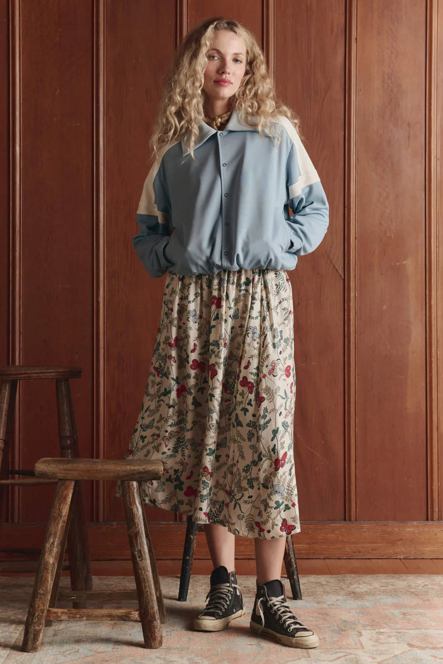 Baby blue retro inspired track jacket | Shop Eleanor - Women's Luxury Apparel Boutique