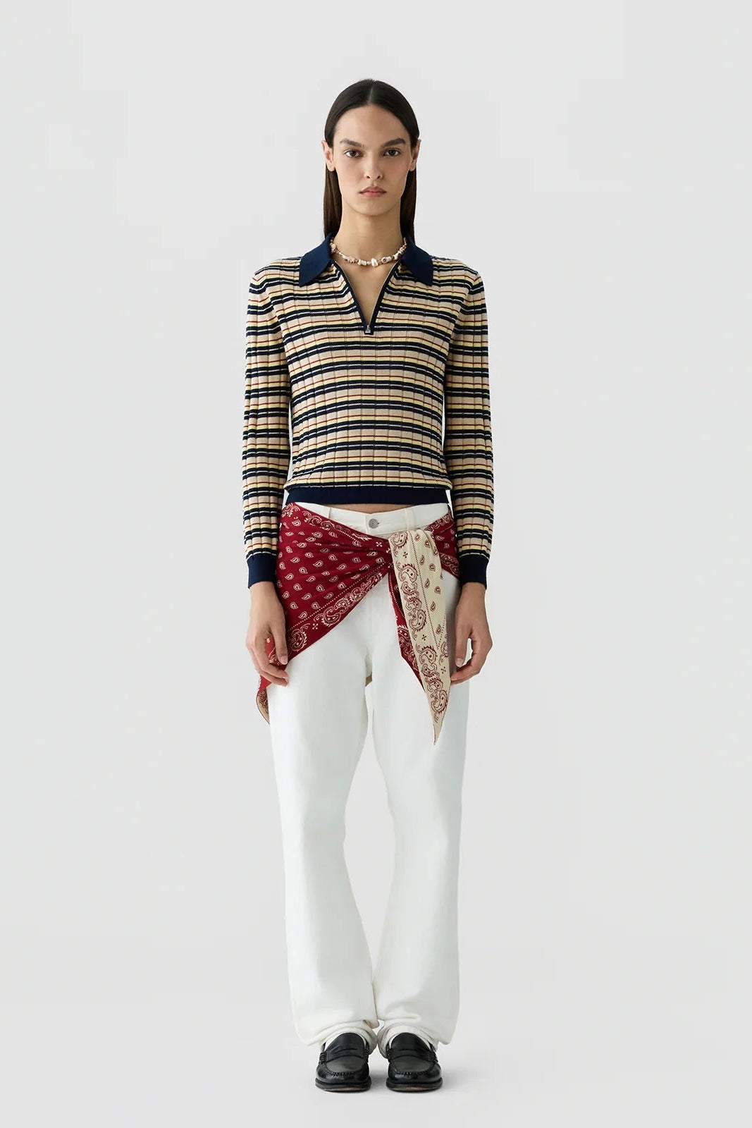 Striped silk sweater
