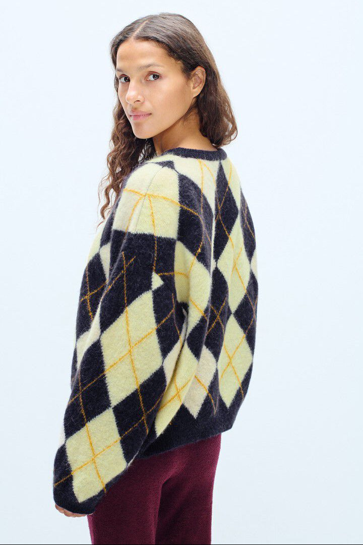 American Vintage Charly Argyl Soft Sweater | Shop Eleanor - Women's Knitwear