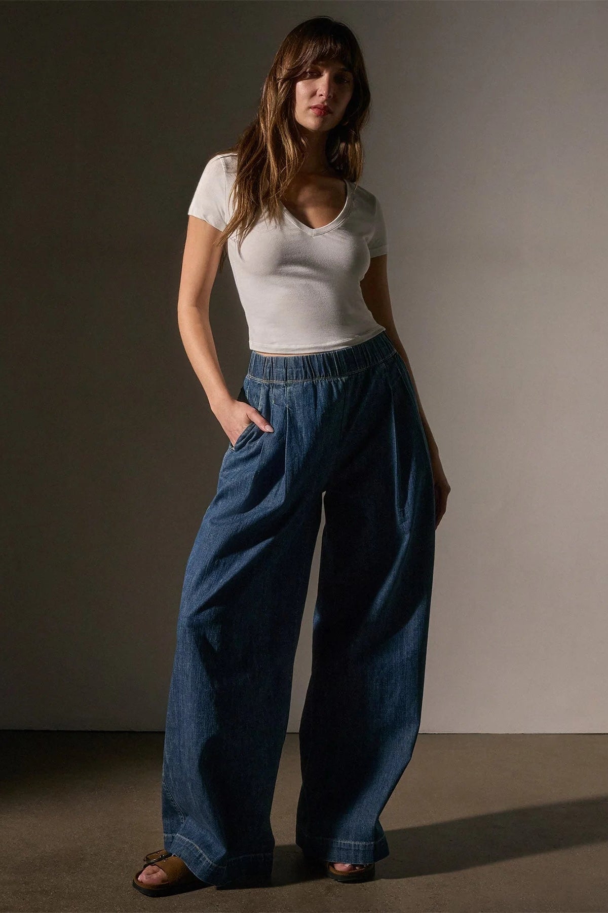 新品◆トゥモローランド　JAMES PERSE ネイビー チノパン サイズ2 James Perse Denim Pleated Pant | Shop Eleanor - Women's Denim in CO