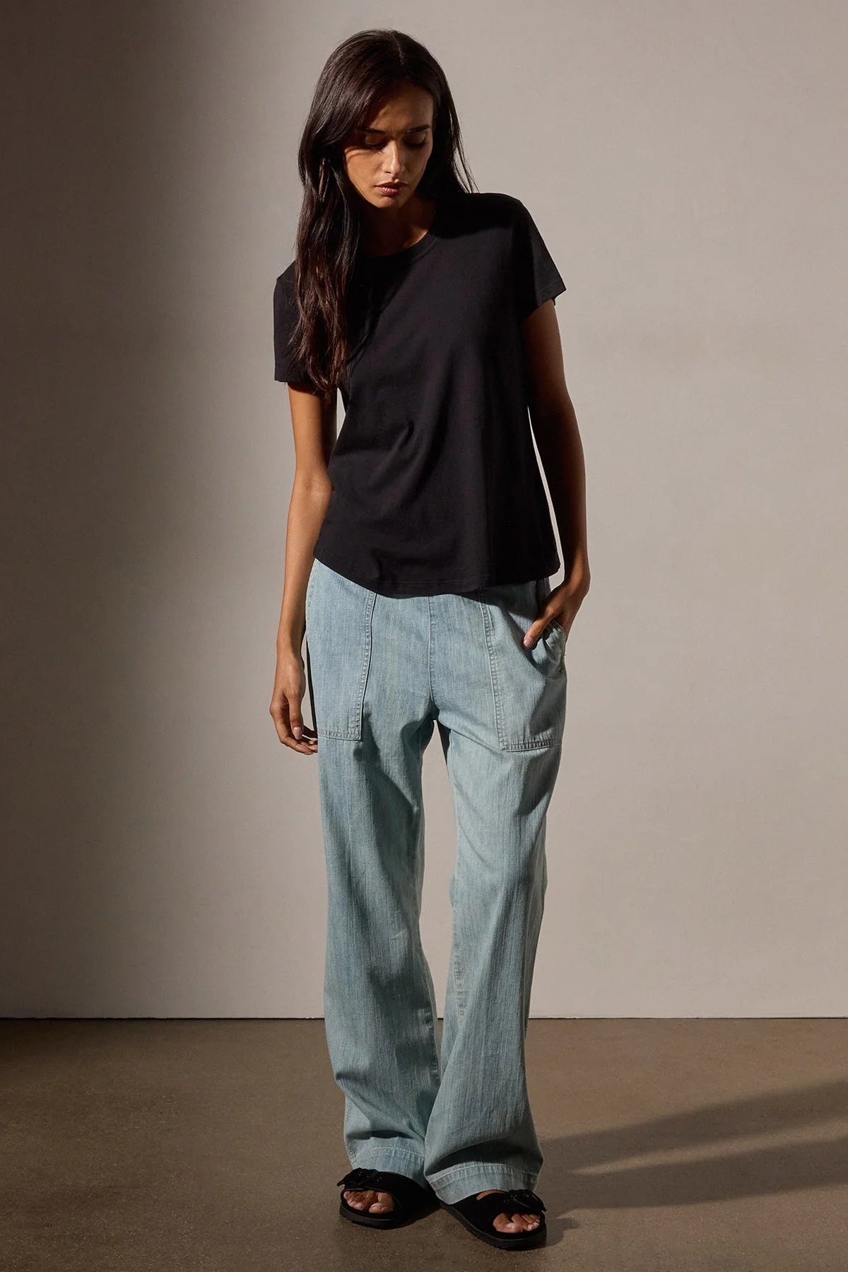 James Perse Vintage Little Boy Tee in Black | Shop Eleanor