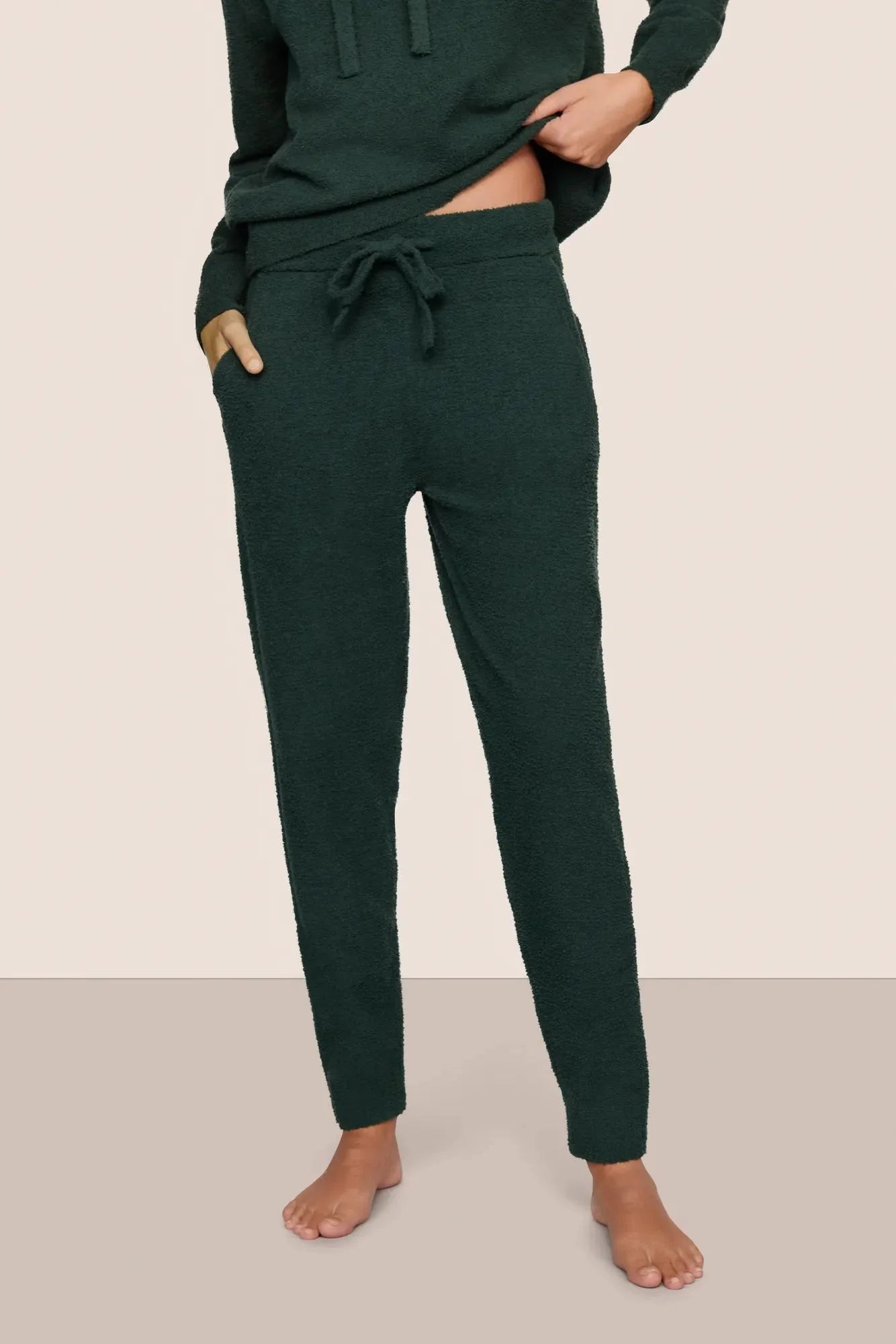 Eberjey Recycled Boucle Loungewear Pant in Pine Green | Shop Eleanor - Women's Sweatpants