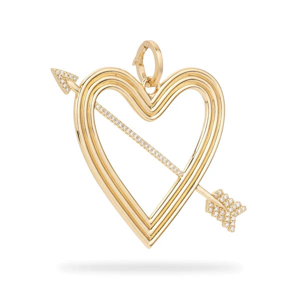 Adina Reyter 14k Groovy XL Heart and Arrow Charm | Shop Eleanor