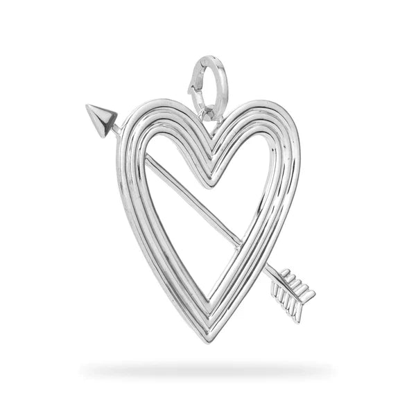 Adina Reyter Sterling Silver Groovy Heart and Arrow Charm Pendant | Shop Eleanor