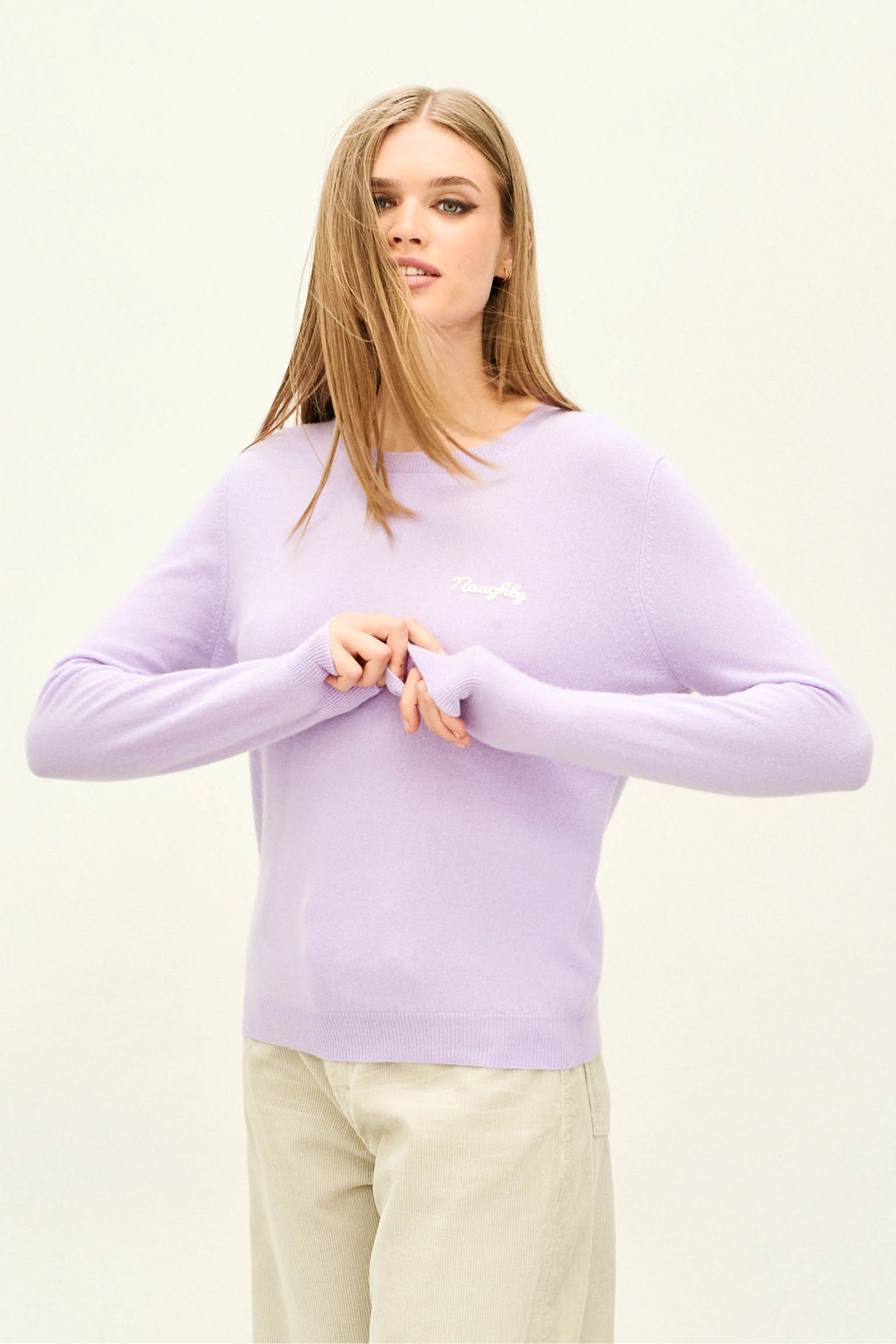 Jumper 1234 Naughty Crew in Lilac Opal | Shop Eleanor