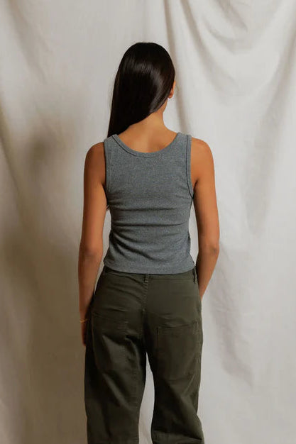 perfect white tee Blondie Tank in Dark Heather Grey | Shop Eleanor