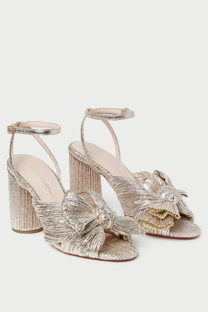 Loeffler Randall Camellia Heeled Sandal in Champagne | Shop Eleanor