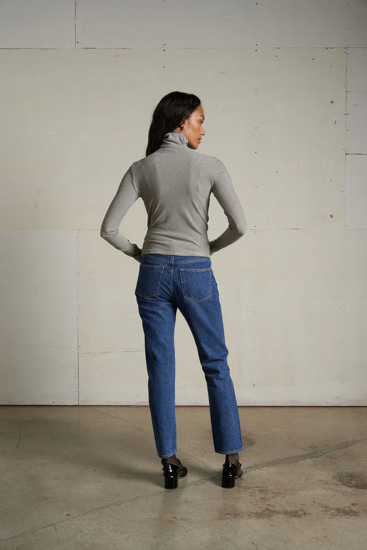 Cindy Stripe Jersey Turtleneck