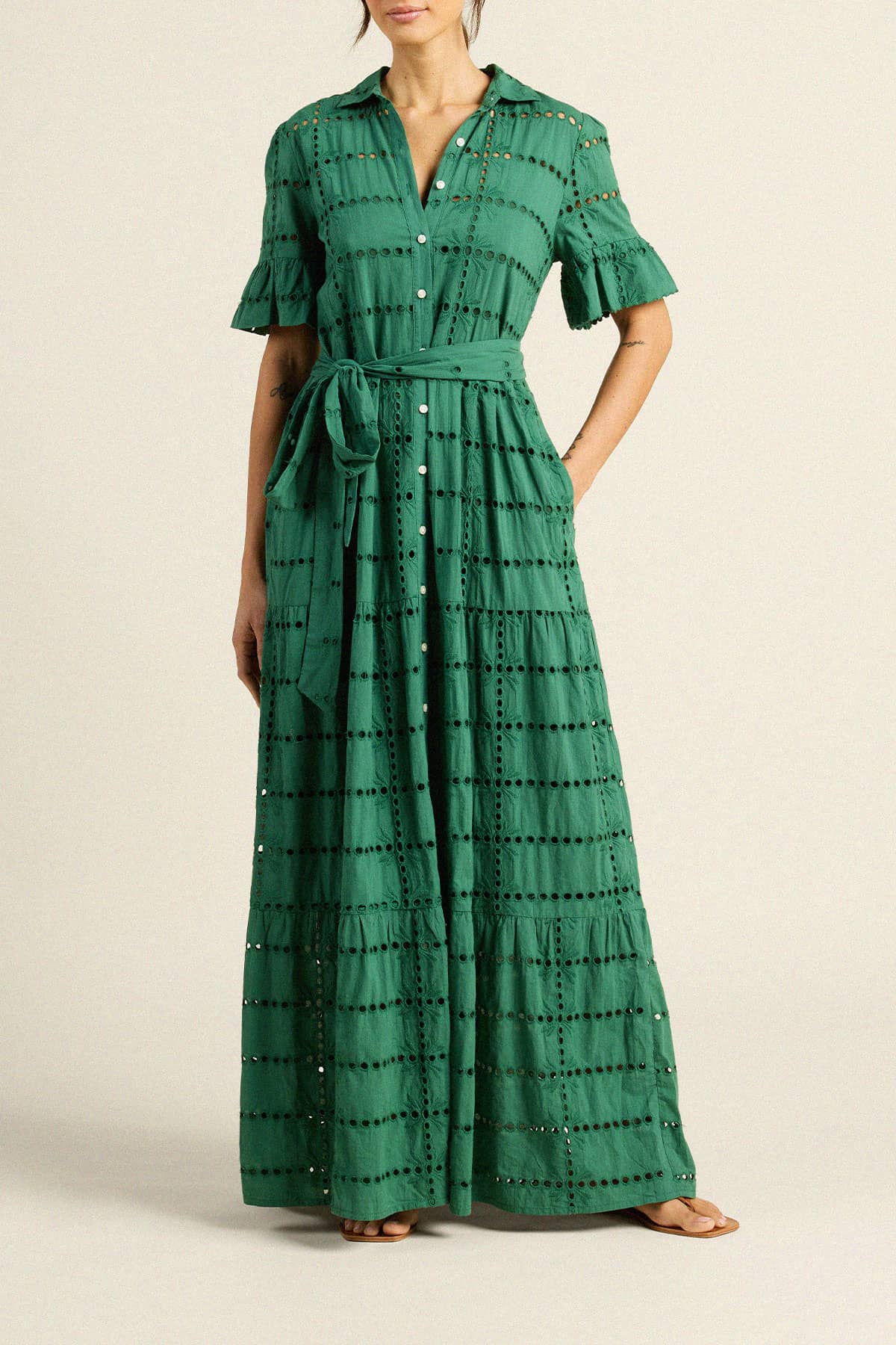 Trovate Martine Dress in Emerald Eyelet | Shop Eleanor Boutique - Women's Designer in Louisville, CO