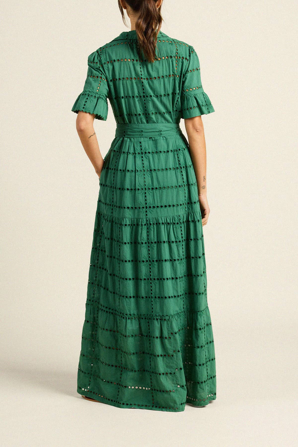 Trovate Martine Short Sleeve Lightweight Dress in Emerald Eyelet | Shop Eleanor Boutique - Women's Designer in Louisville, CO