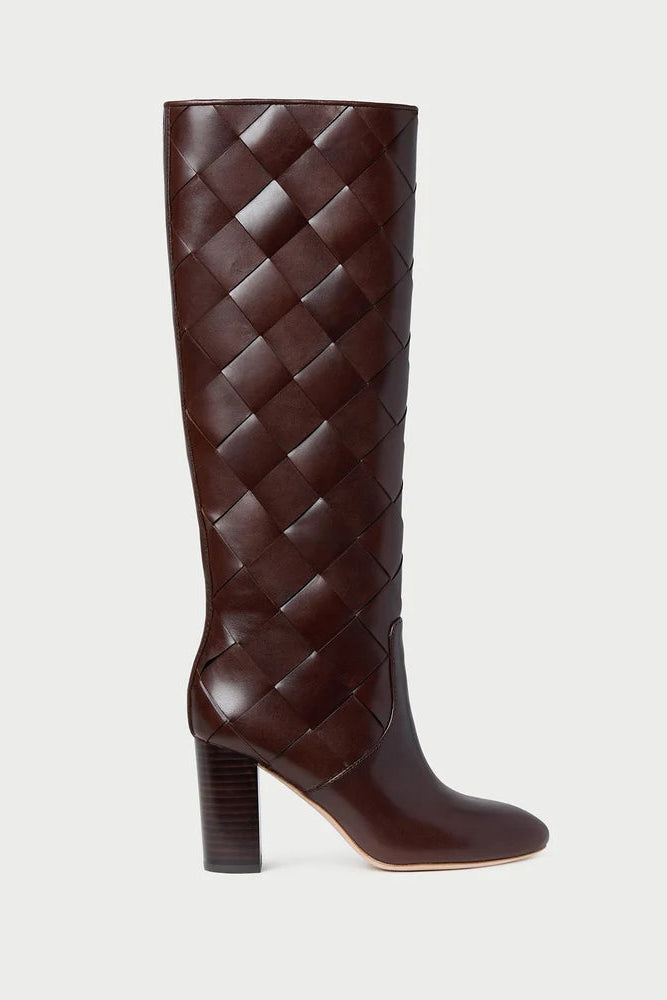 Loeffler Randall Goldy Woven Tall Boot in Espresso | Shop Eleanor