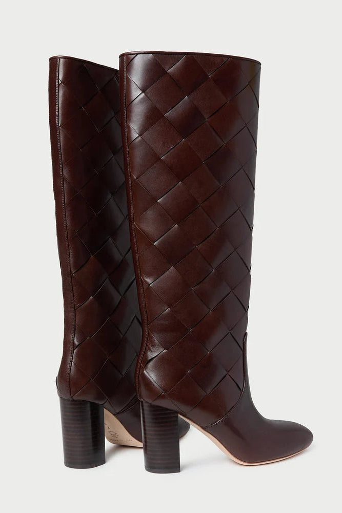 Loeffler Randall Goldy Woven Tall Boot in Espresso | Shop Eleanor
