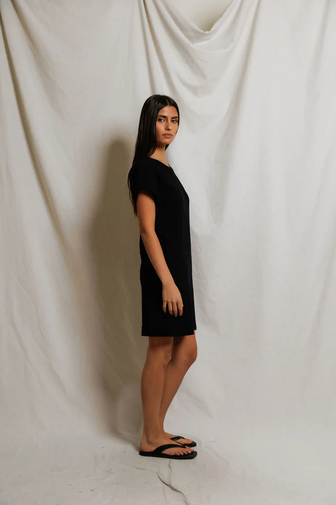 perfect white tee Laurie Shirt Dress in Black | Shop Eleanor