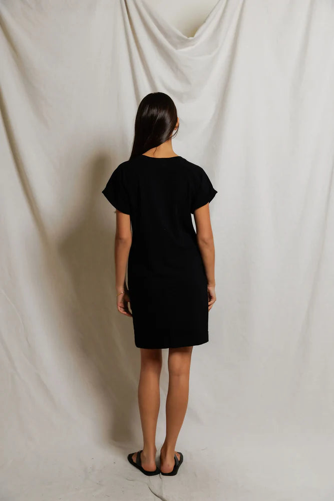 perfect white tee Laurie Shirt Dress in Black | Shop Eleanor
