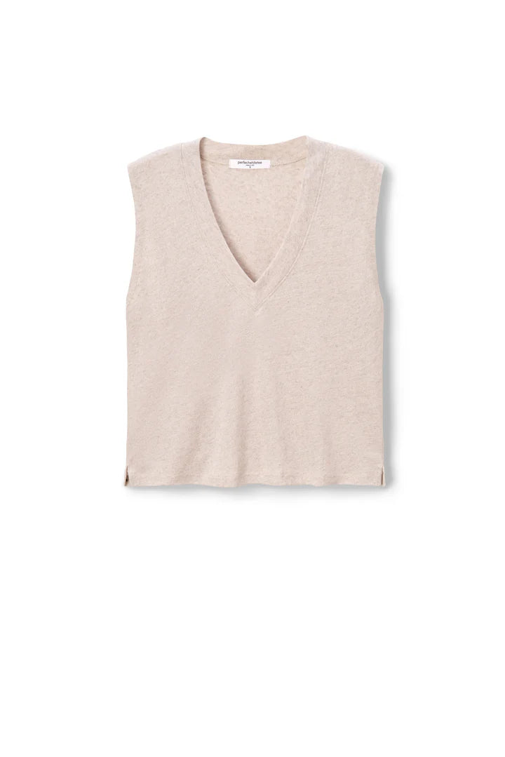 perfect white tee Lucy V-Neck Tank in Oatmeal | Shop Eleanor - Women's Designer Clothing Boutique in Louisville