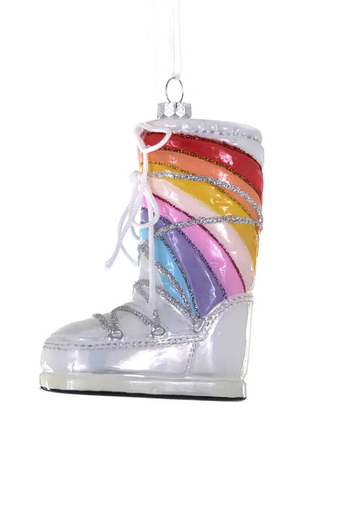 Rainbow Moon Boot Christmas Ornament