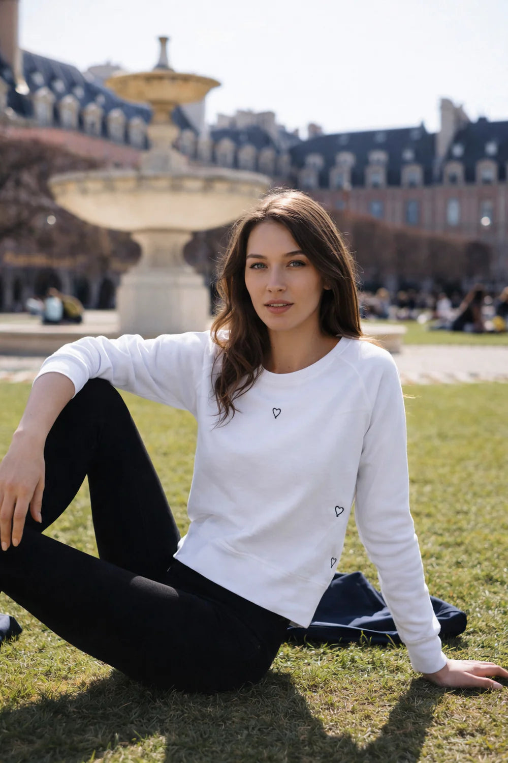 Catherine Gee Heart Sweatshirt in White | Shop Eleanor