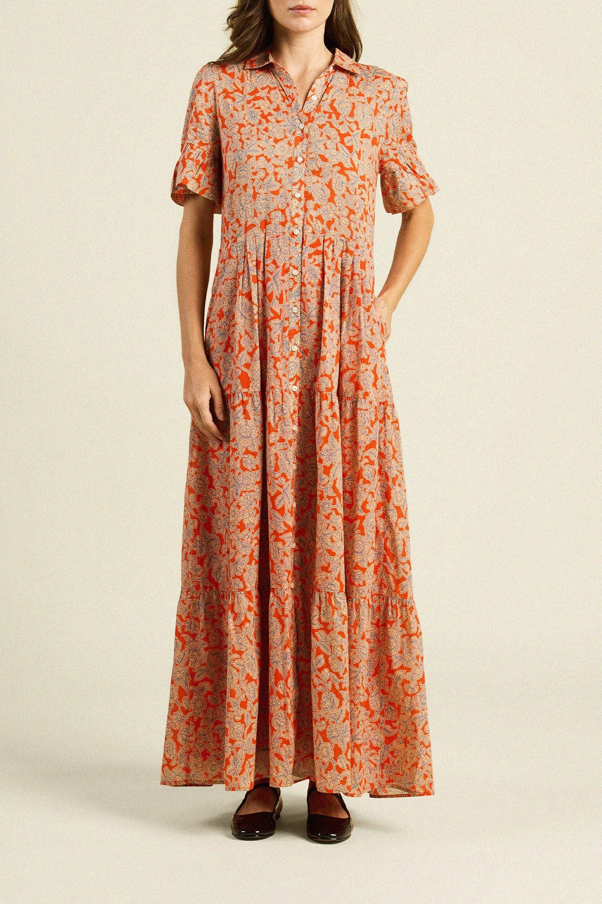 Trovata Martine A-Line Short SLeeve Dress in Vermilion Vine | Shop Eleanor - Women's Designer Clothing Boutique in Colorado