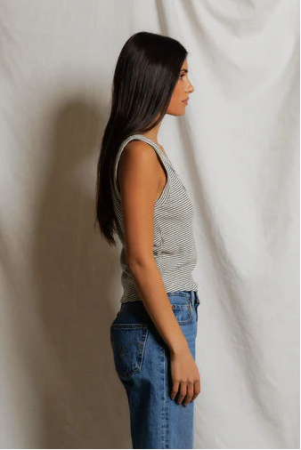 u-neck striped tank top