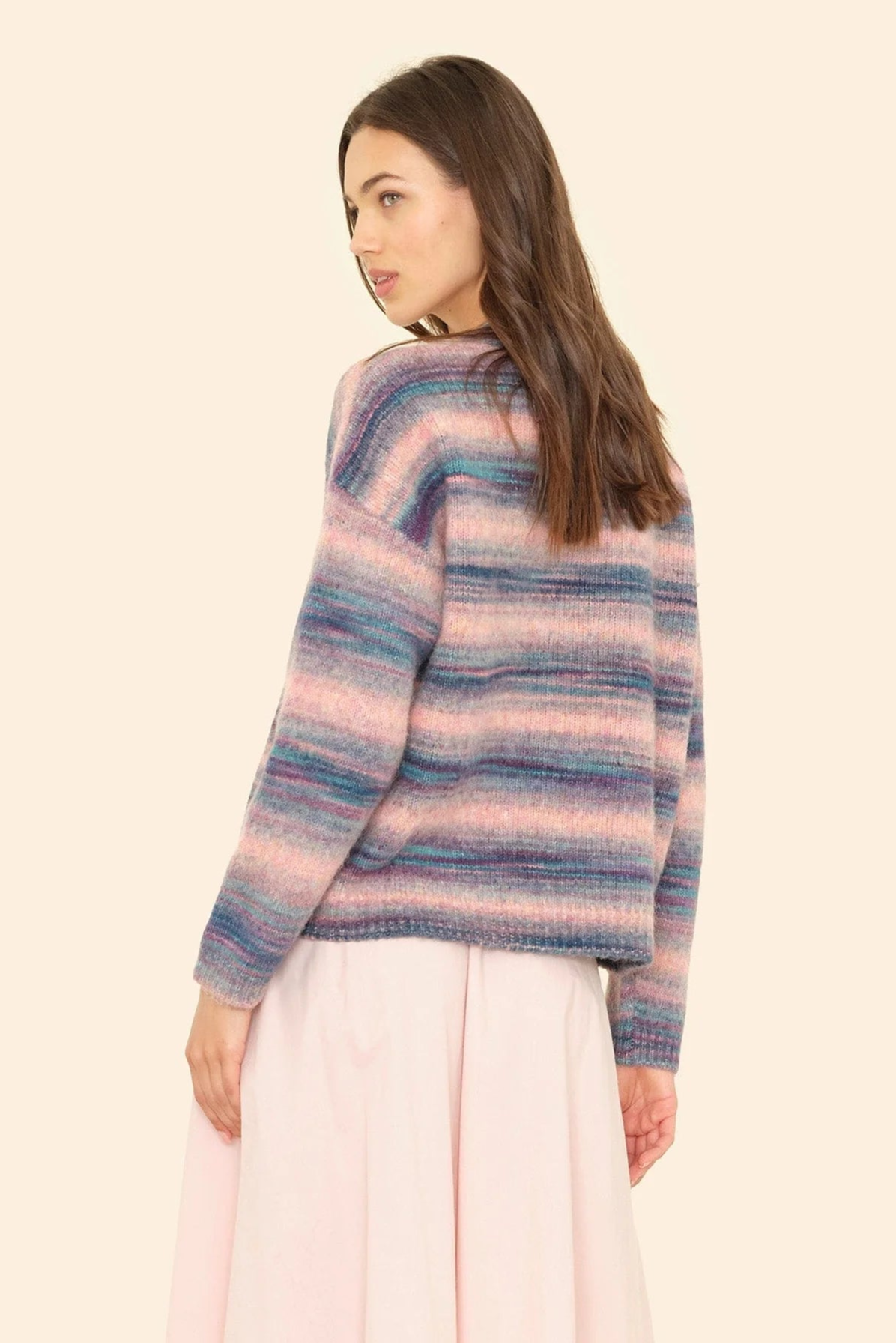 Xírena Pink Ombre Drop Sleeve Relaxed Merino Wool Sweater | Shop Eleanor - Women's DesignerSweaters