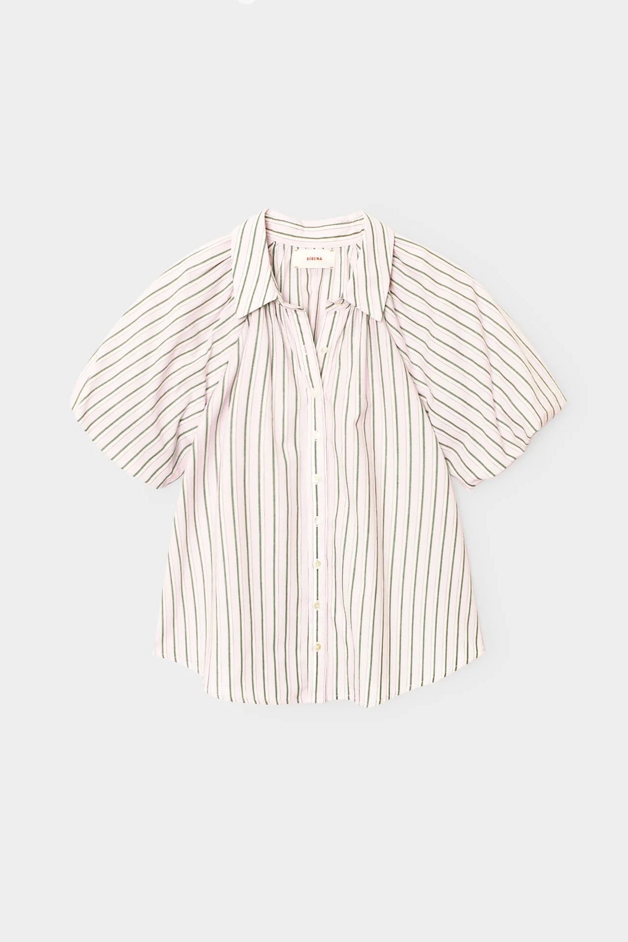 Xirena Lyla Shirt in Matcha Pink Stripe | Shop Eleanor