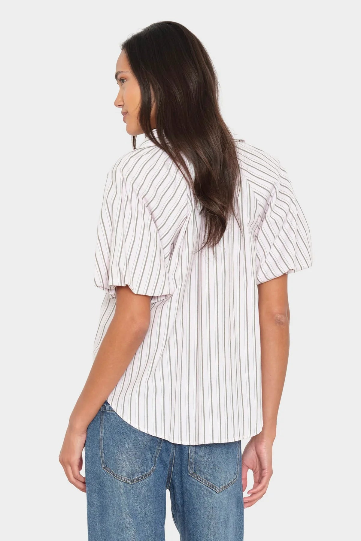 Xirena Lyla Shirt in Matcha Pink Stripe | Shop Eleanor