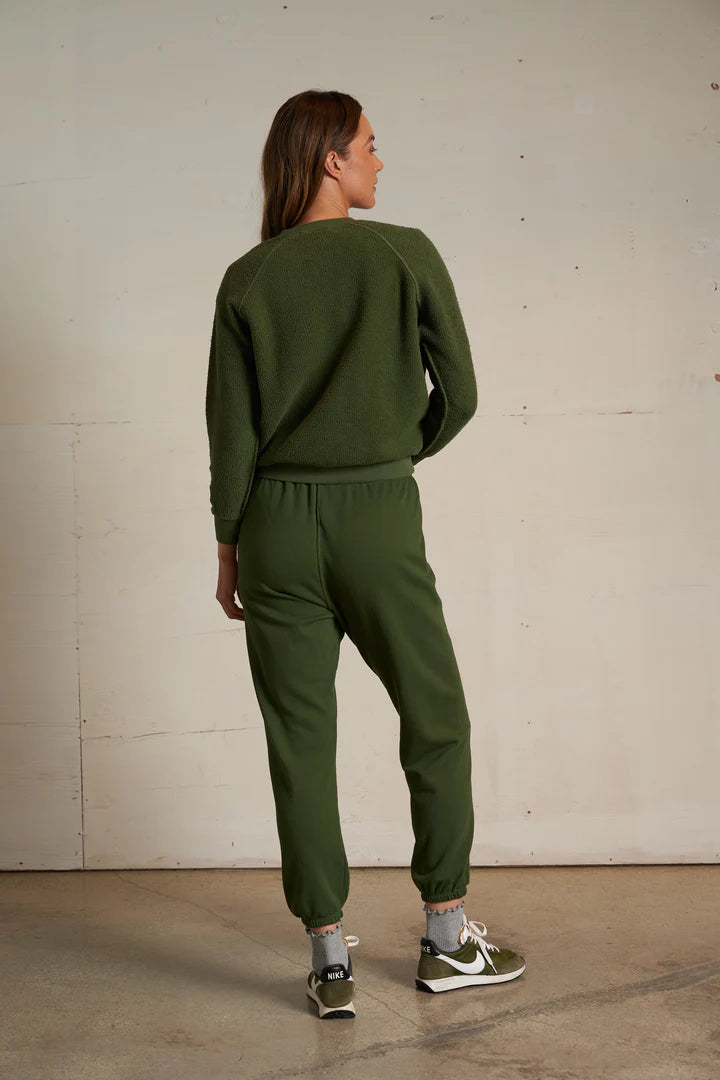 perfectwhitetee Ziggy Crewneck in Fern Green | Shop Eleanor - Women's Elevated Loungewear