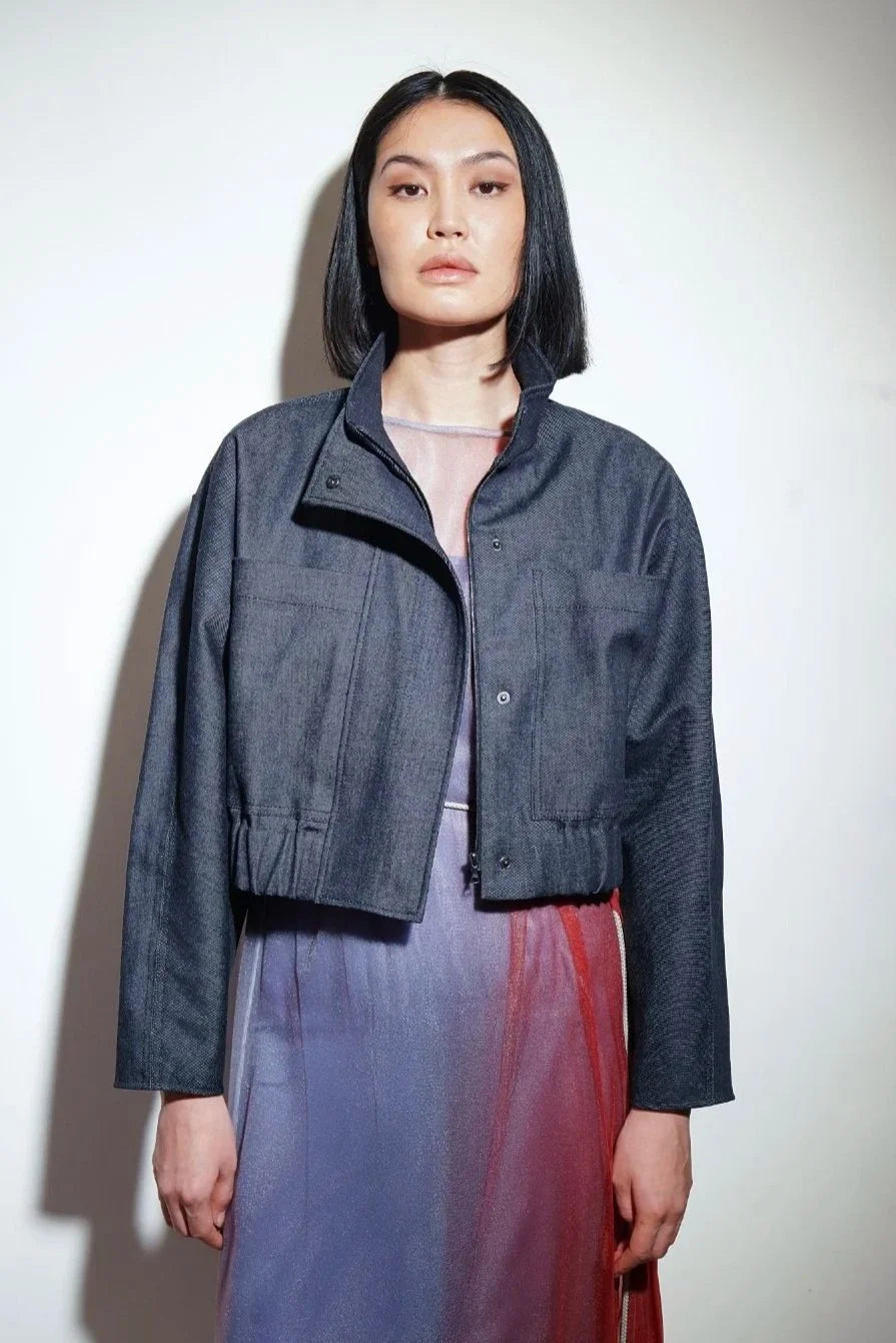 KZ_K Studio Denim Bomber Jacket | Shop Eleanor