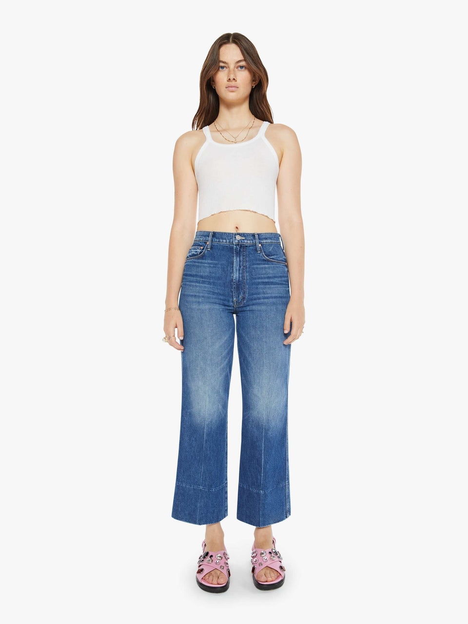 Mother Denim Maven Wide Ankle Jeans in Rags to Riches | Shop Eleanor