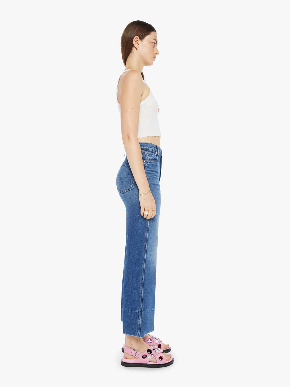 Mother Denim Maven Wide Ankle Jeans in Rags to Riches | Shop Eleanor