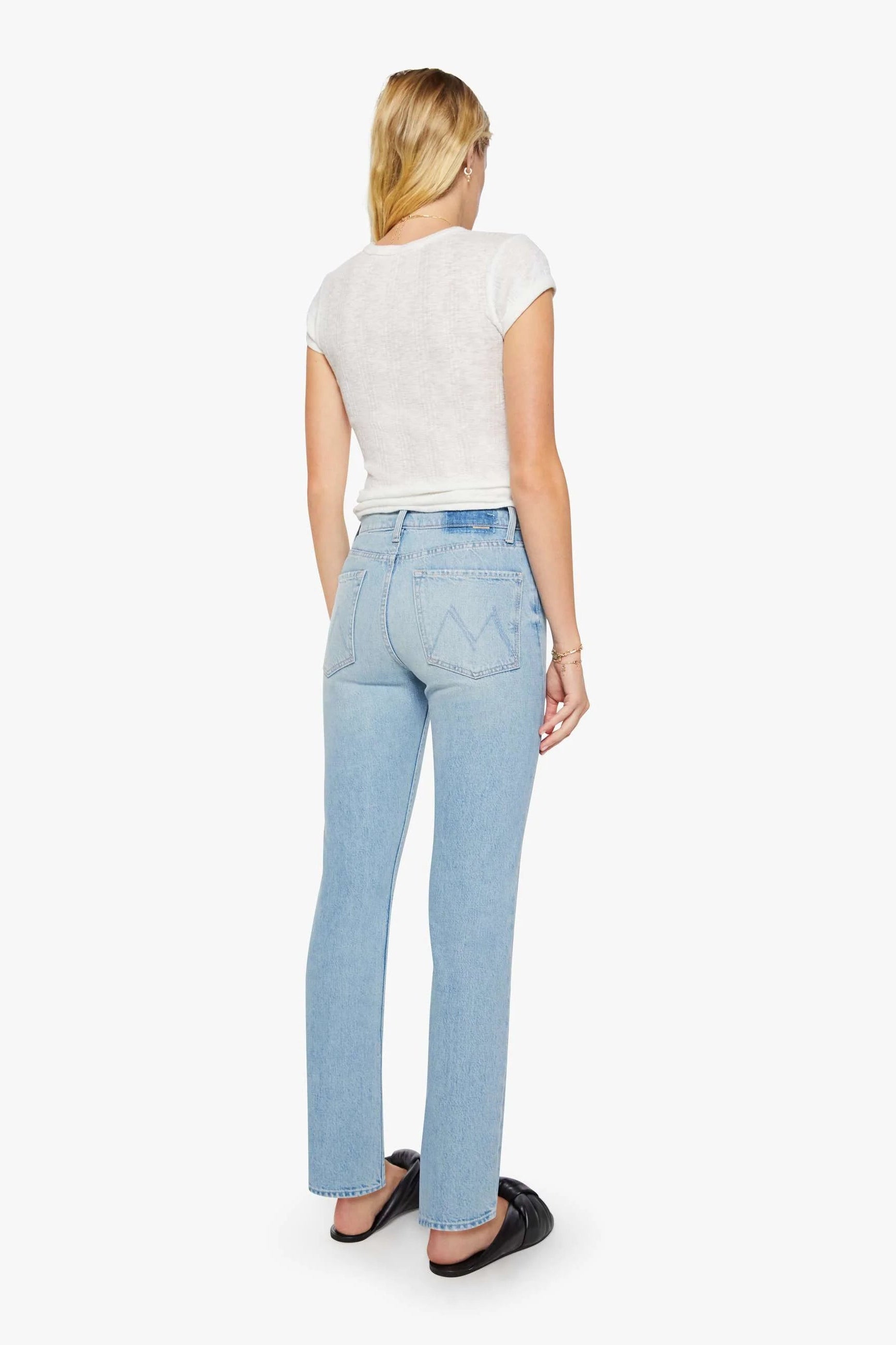 Mother Tom Skimp in Light blue wash denim | Shop Eleanor