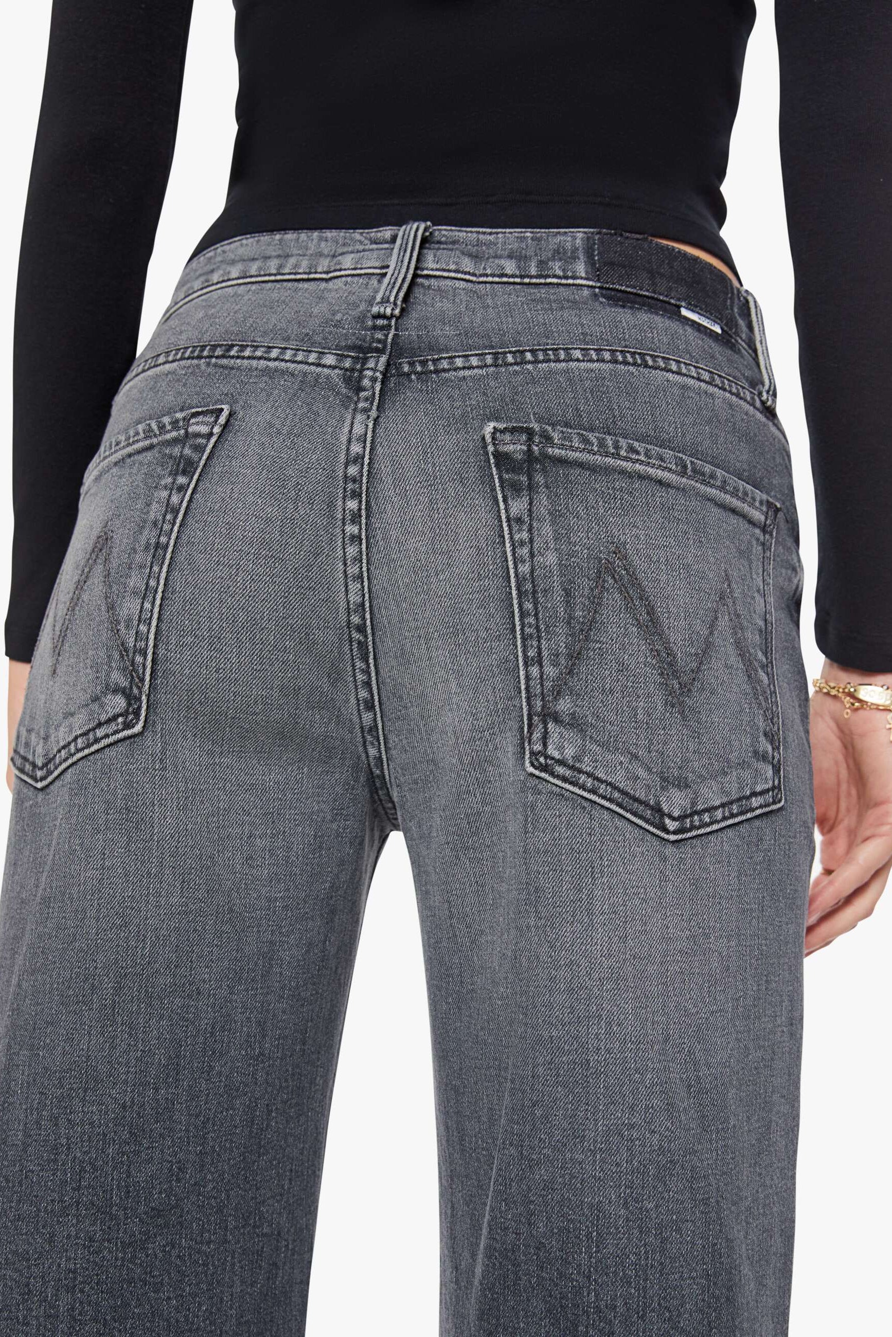 Mother Dodger Flood Faded Black Denim Jean in Outta Sight | Shop Eleanor