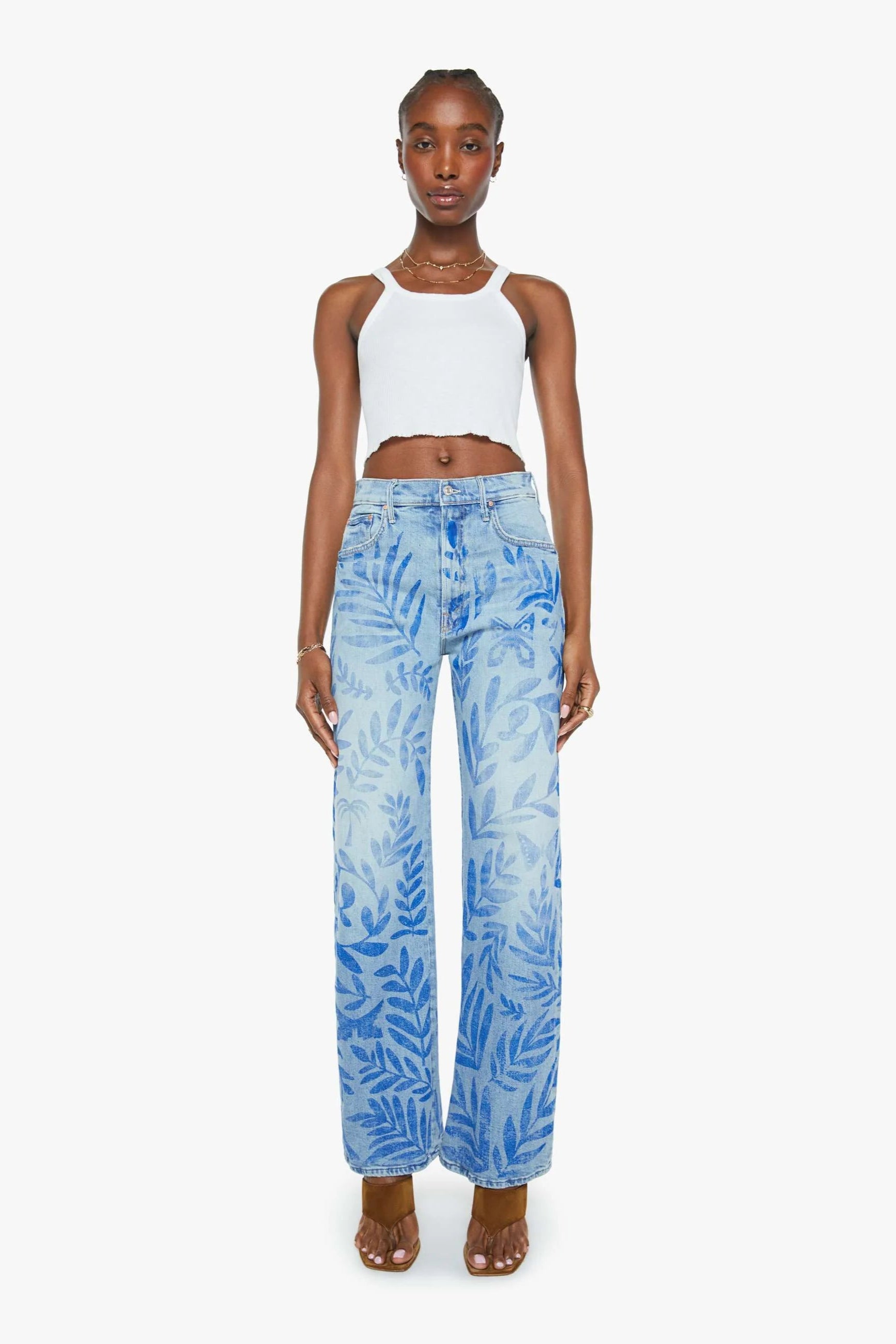 Mother Denim Lasso Sneak Jeans in Pressed Leaves | Shop Eleanor