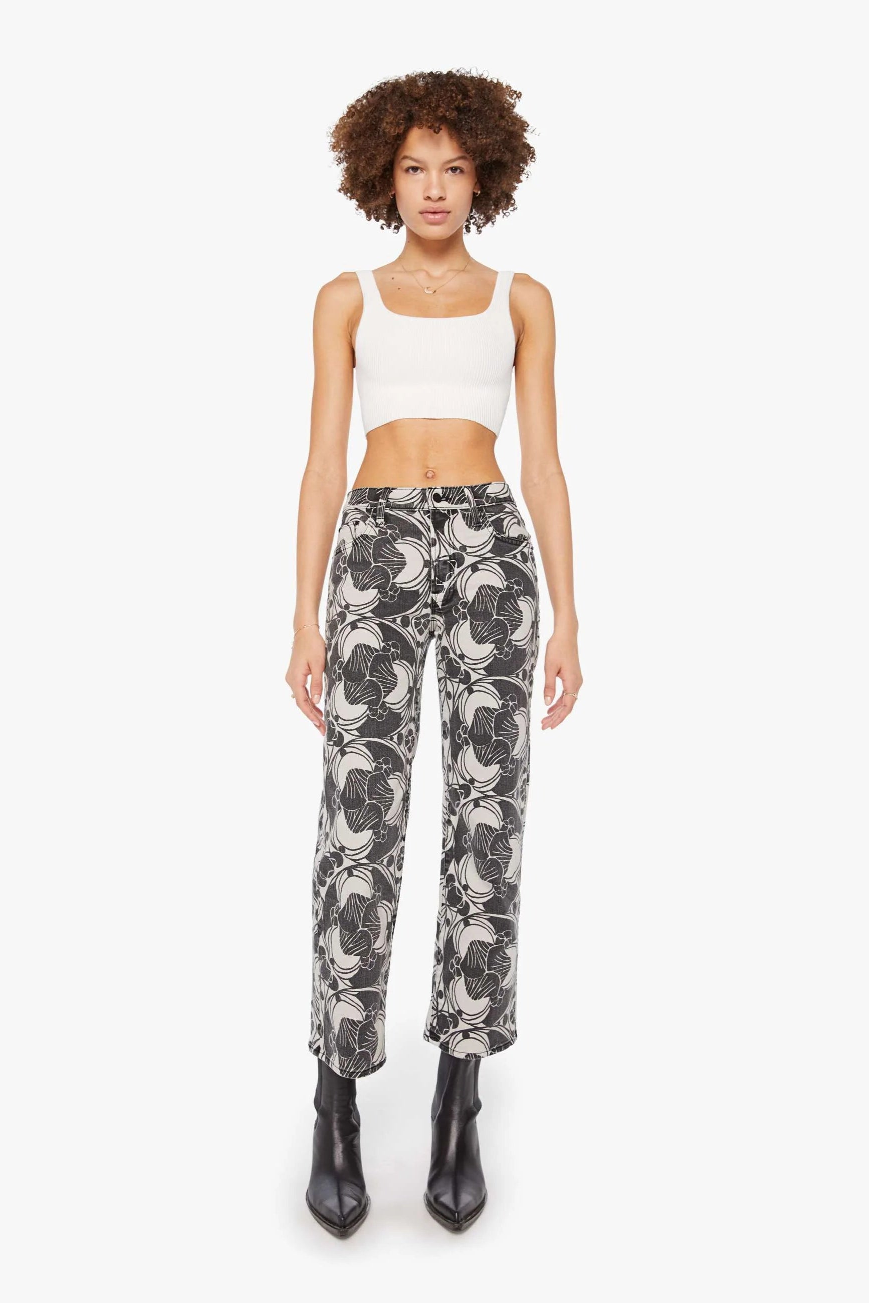 Mother Mid Rise Rambler Zip Ankle Denim Jean in Curlycue | Shop Eleanor