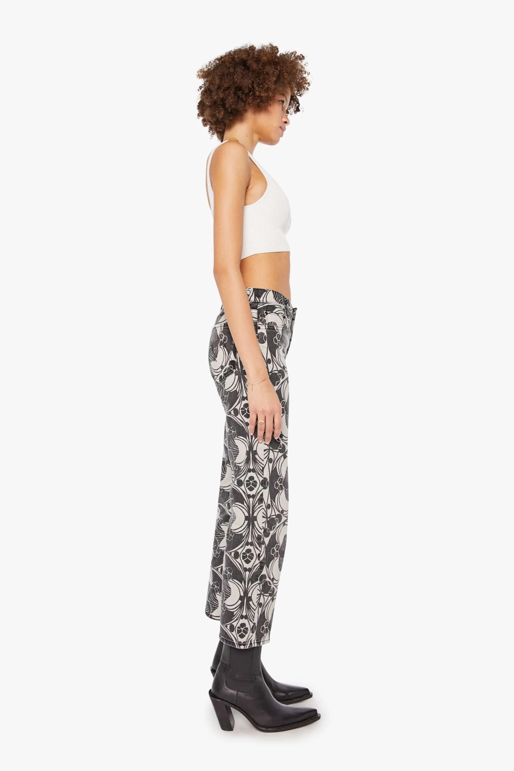 Mother Mid Rise Rambler Slightly Cropped  Ankle Denim Jean in Curlycue | Shop Eleanor - Women's Designer Clothing Boutique specializing in Denim 